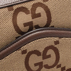 Gucci Shoulder Bag Jumbo GG Beige Brown Canvas Leather — view 5