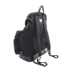 Prada Backpack Line Angle Logo Black Nylon Saffiano Leather — view 2