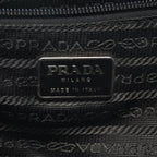 Prada Backpack Line Angle Logo Black Nylon Saffiano Leather — view 4