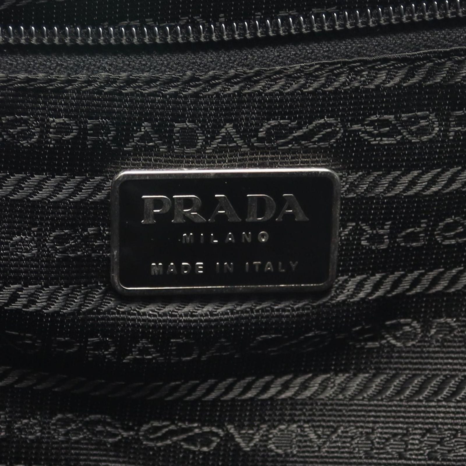 Prada Backpack Line Angle Logo Black Nylon Saffiano Leather — view 4