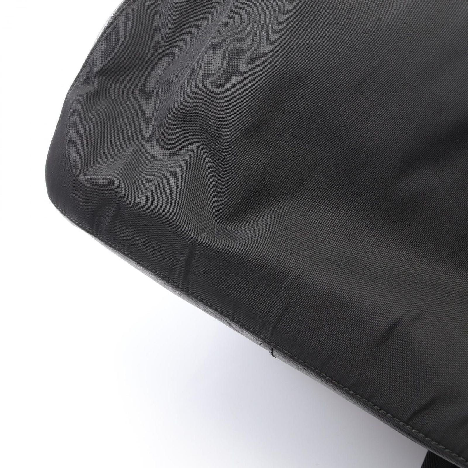 Prada Backpack Line Angle Logo Black Nylon Saffiano Leather — view 9