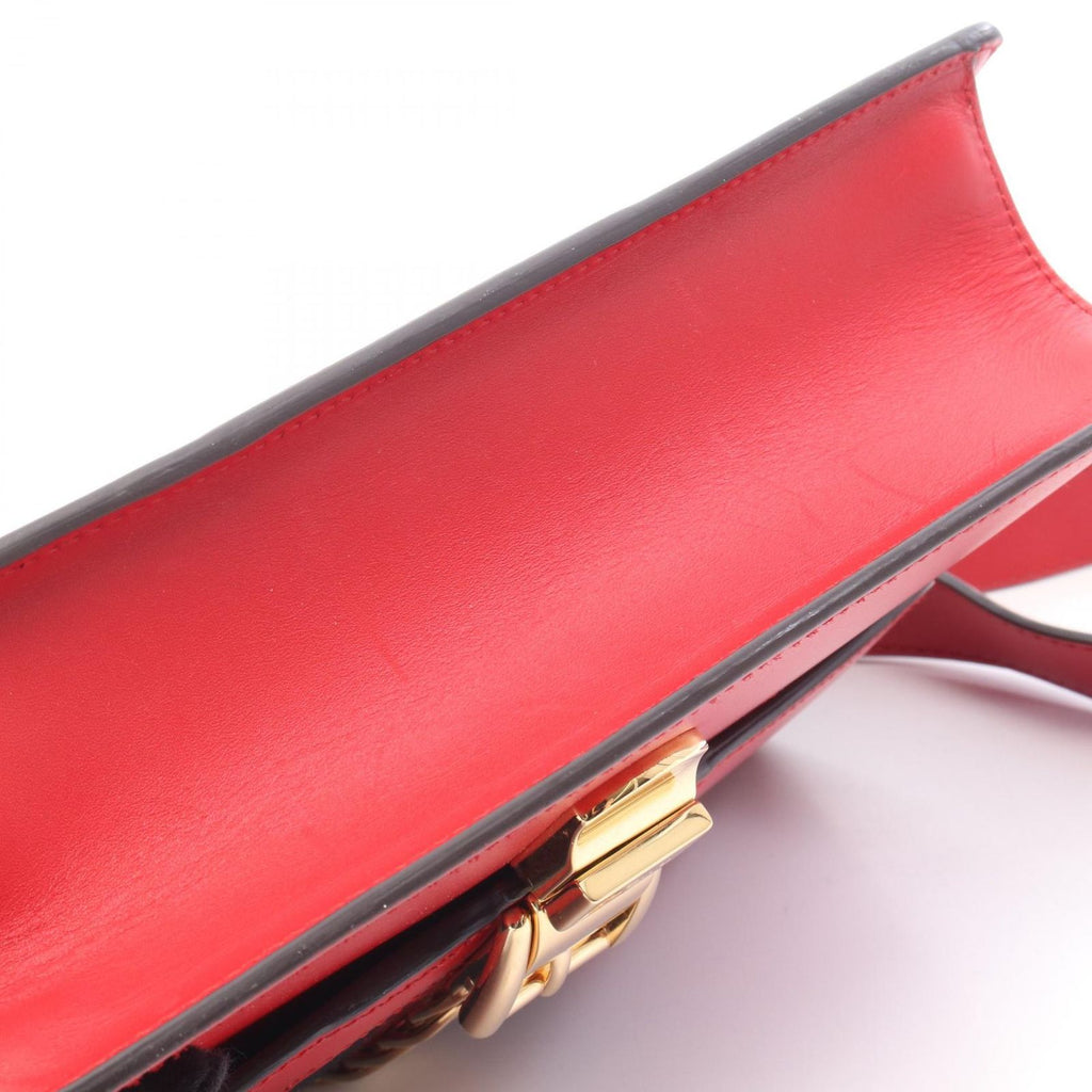 Gucci Shoulder Bag Sylvie Small Web Line Red Leather 2-Way — view 9