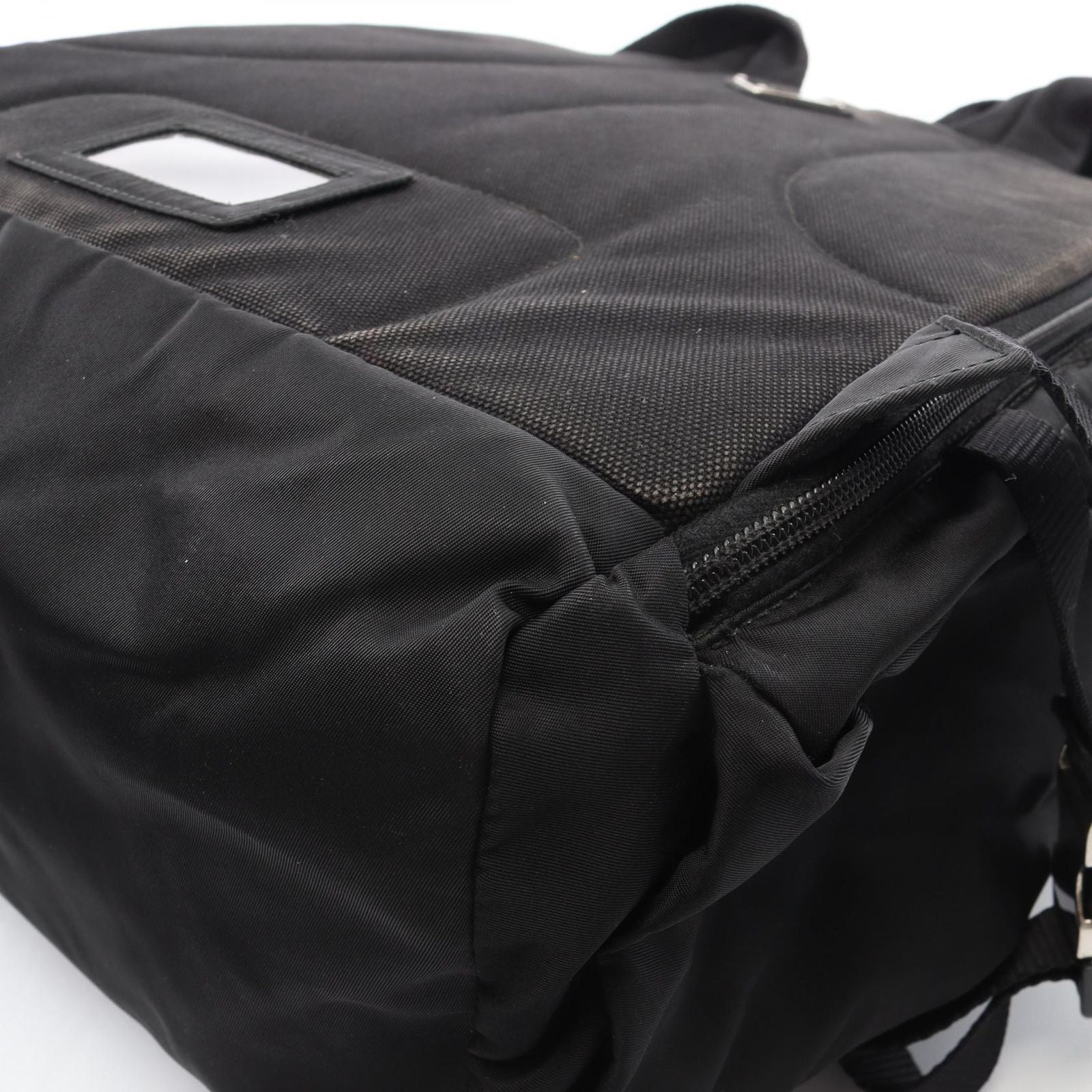 Prada Backpack Triangle Logo Black Nylon — view 5