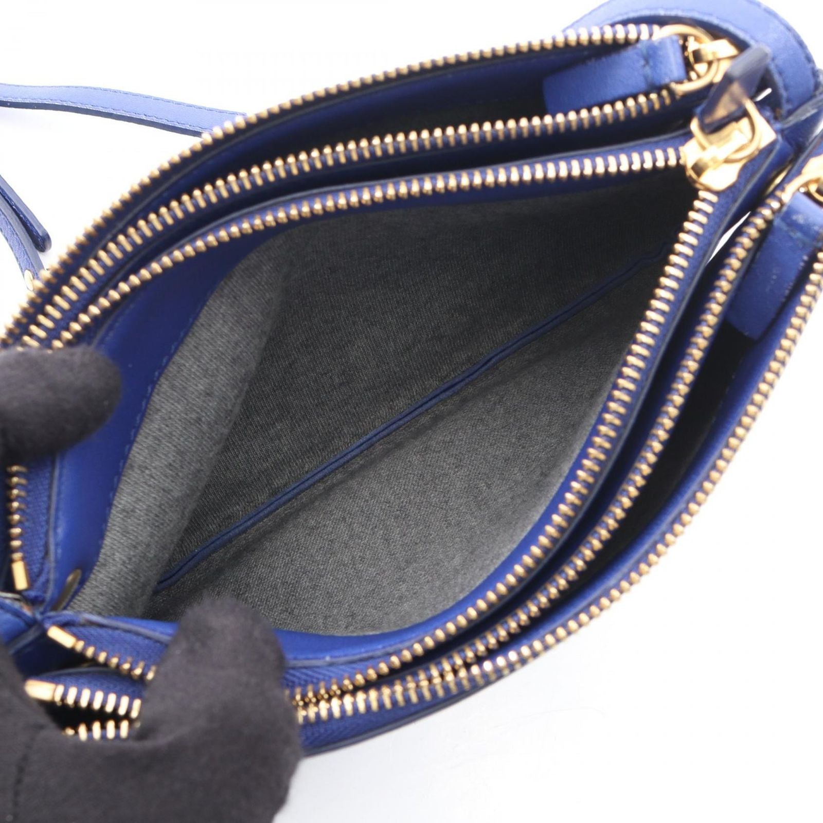 Celine Shoulder Bag Trio Small Blue Leather — view 3