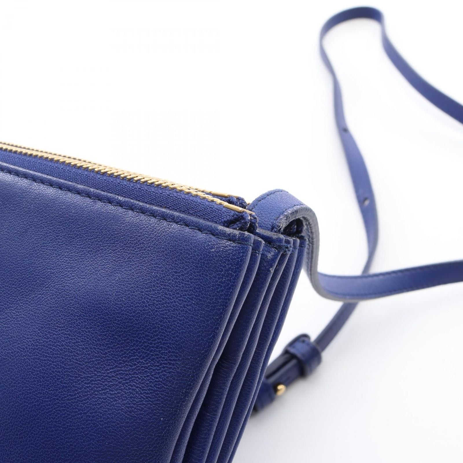 Celine Shoulder Bag Trio Small Blue Leather — view 8