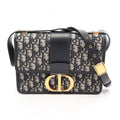 Dior Shoulder Bag 30 Montaigne Oblique Navy Canvas Leather