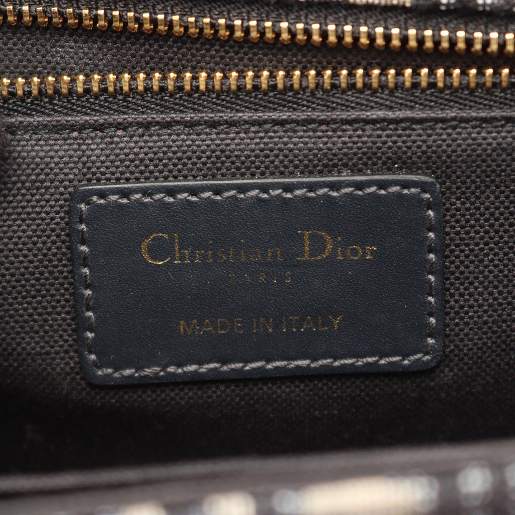 Dior Shoulder Bag 30 Montaigne Oblique Navy Canvas Leather — view 4