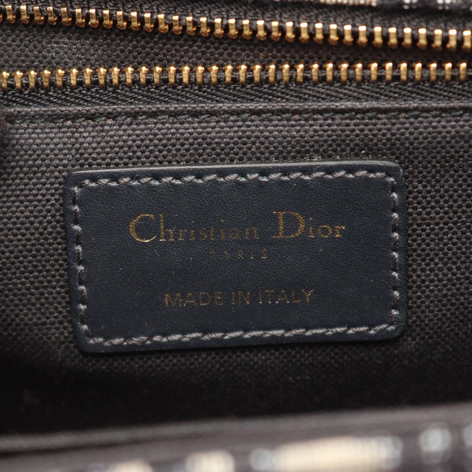 Dior Shoulder Bag 30 Montaigne Oblique Navy Canvas Leather — view 4