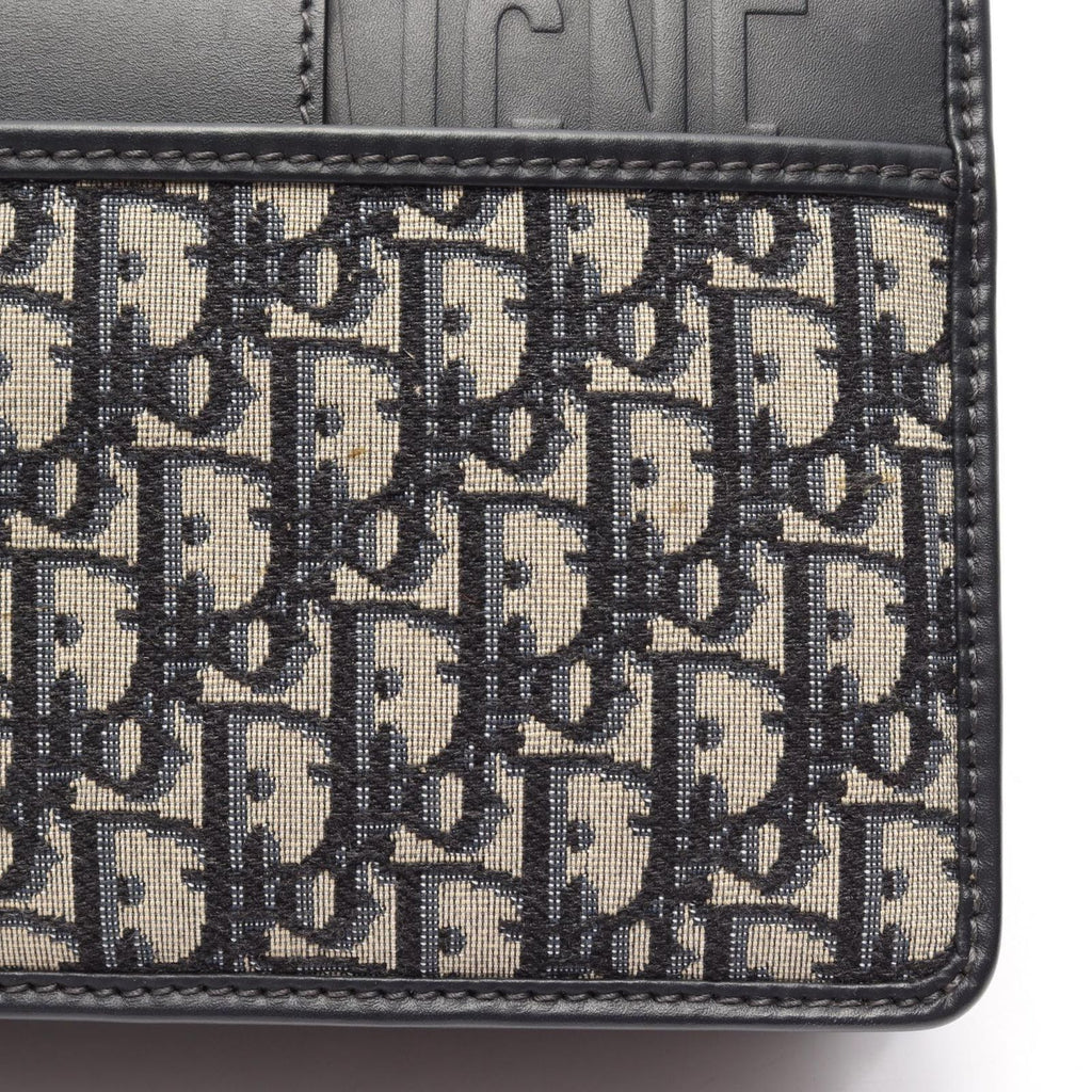 Dior Shoulder Bag 30 Montaigne Oblique Navy Canvas Leather — view 9