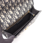 Dior Shoulder Bag 30 Montaigne Oblique Navy Canvas Leather — view 3