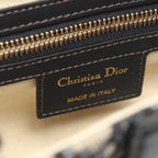 Dior Saddle Bag Oblique Jacquard 2-Way Navy Canvas Leather — view 4