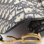 Dior Saddle Bag Oblique Jacquard 2-Way Navy Canvas Leather — view 7