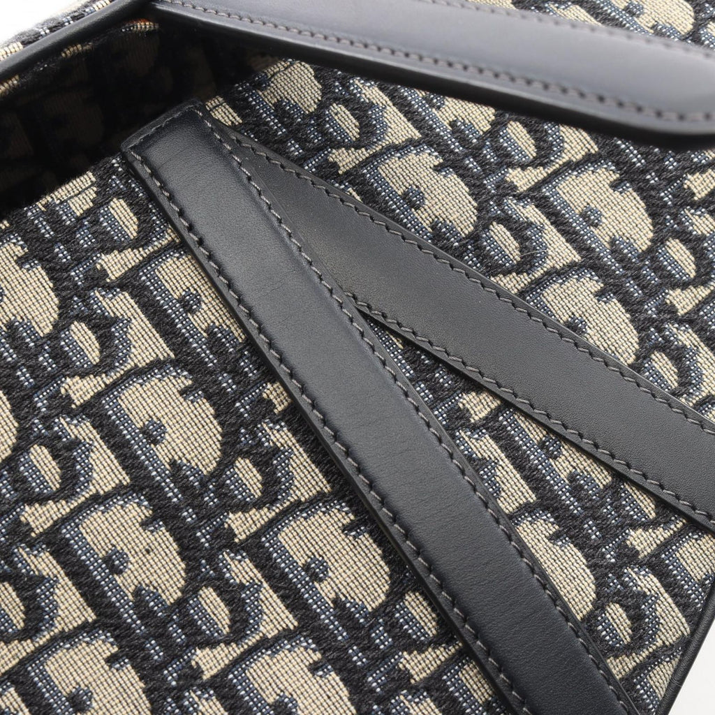 Dior Saddle Bag Oblique Jacquard 2-Way Navy Canvas Leather — view 5