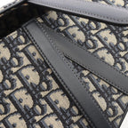 Dior Saddle Bag Oblique Jacquard 2-Way Navy Canvas Leather — view 5