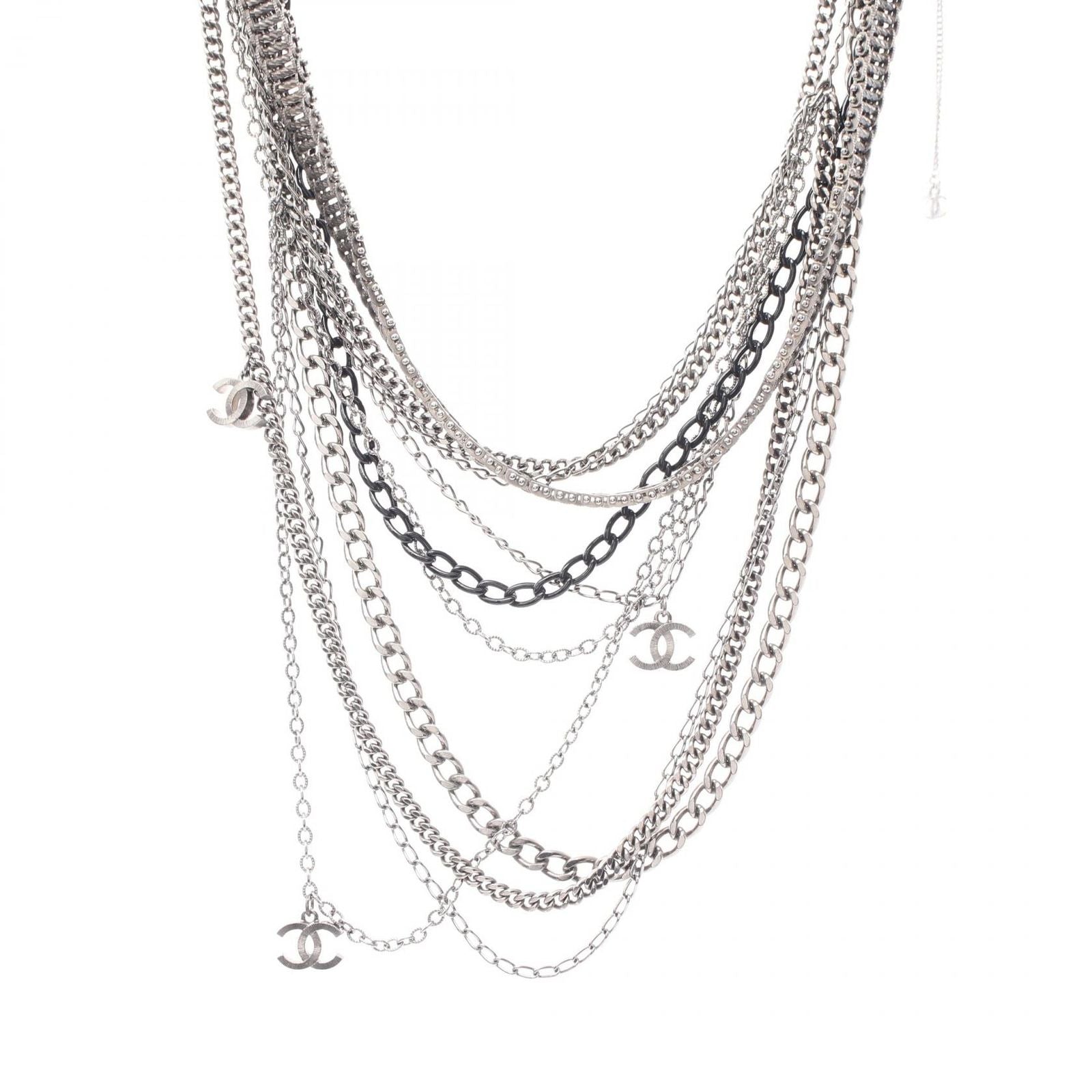 Chanel Necklace CC Logo 10 Rows Stainless Steel — view 2