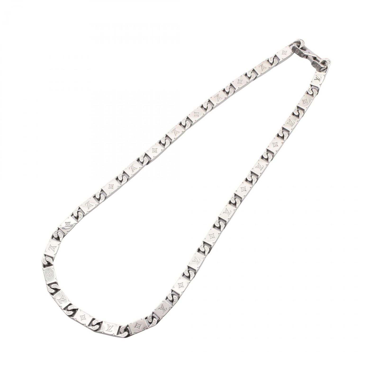 Louis Vuitton Necklace Monogram Tied Up Silver Stainless Steel — view 2