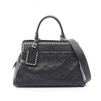 Louis Vuitton Handbag MM 2-Way Noir Leather Vosges