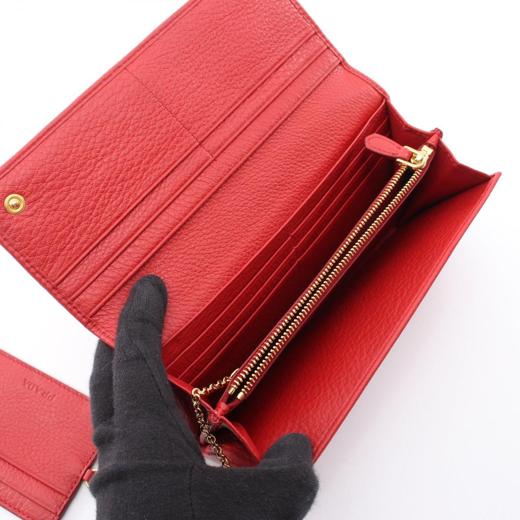 Prada Bifold Wallet Red Leather — view 3