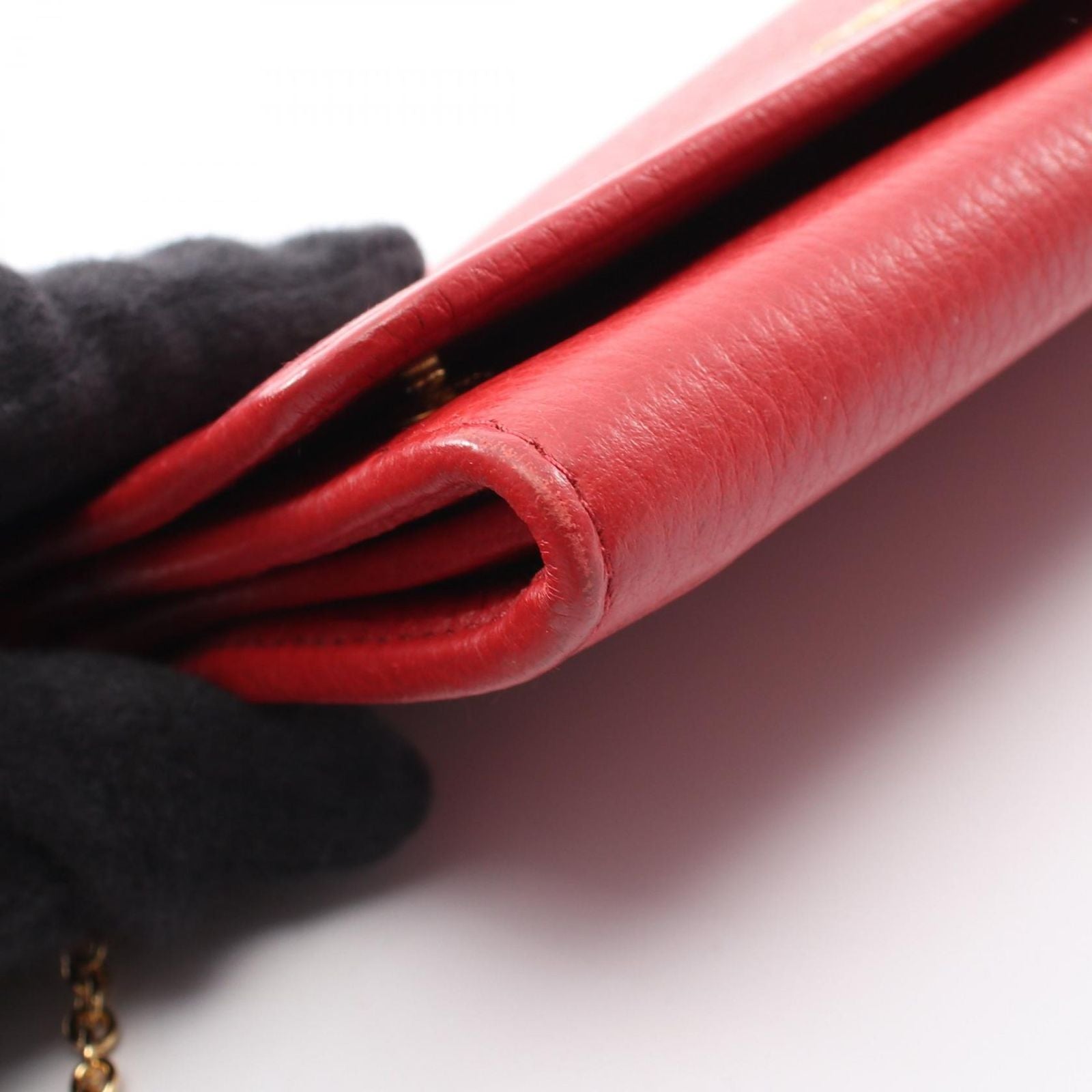 Prada Bifold Wallet Red Leather — view 8