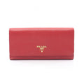 Prada Bifold Wallet Red Leather
