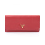 Prada Bifold Wallet Red Leather