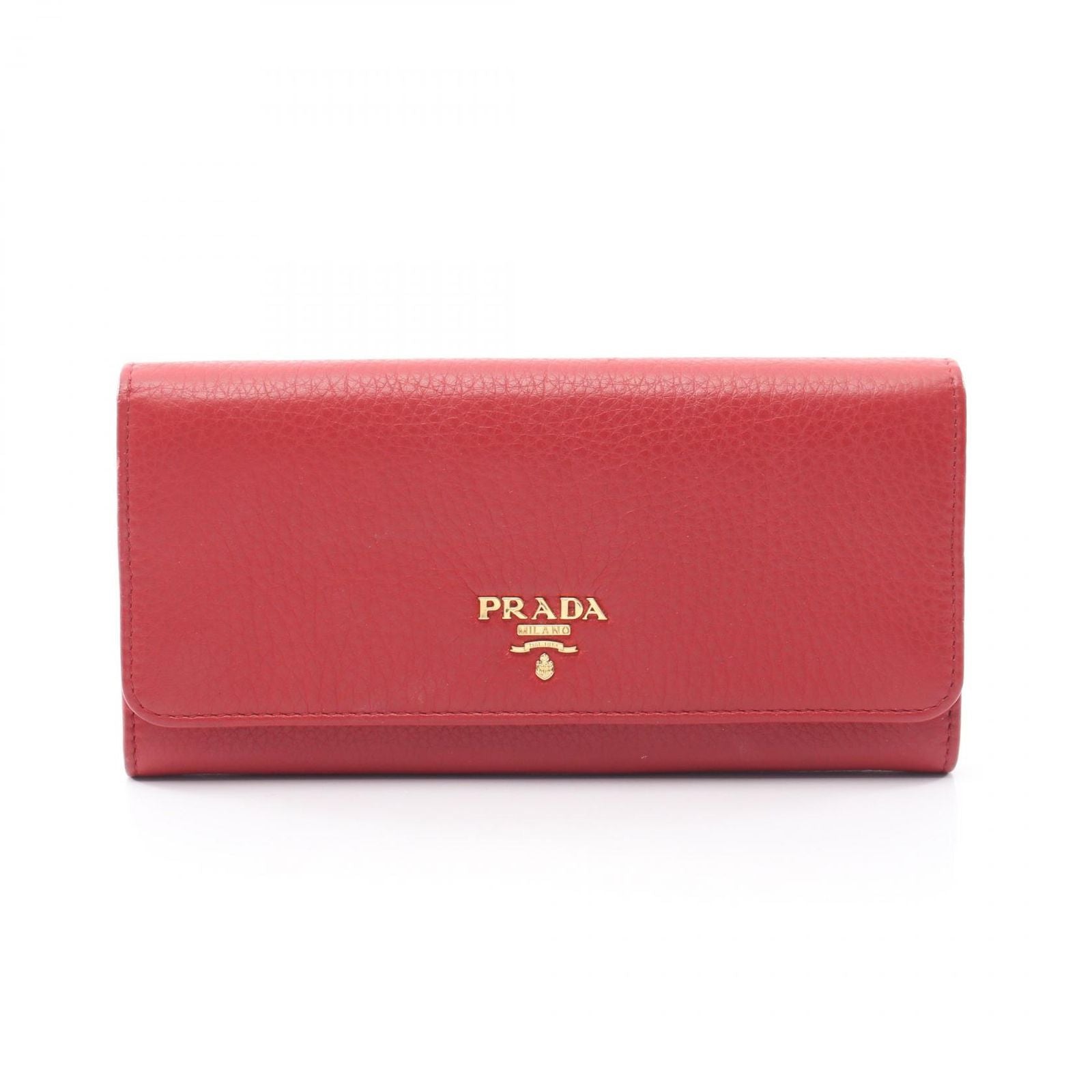 Prada Bifold Wallet Red Leather