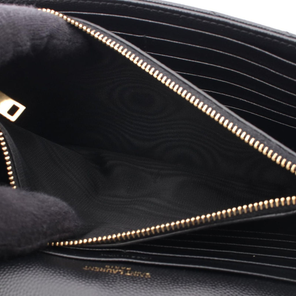 Saint Laurent Paris Shoulder Bag Cassandra Classic Black Leather Chain Wallet — view 5