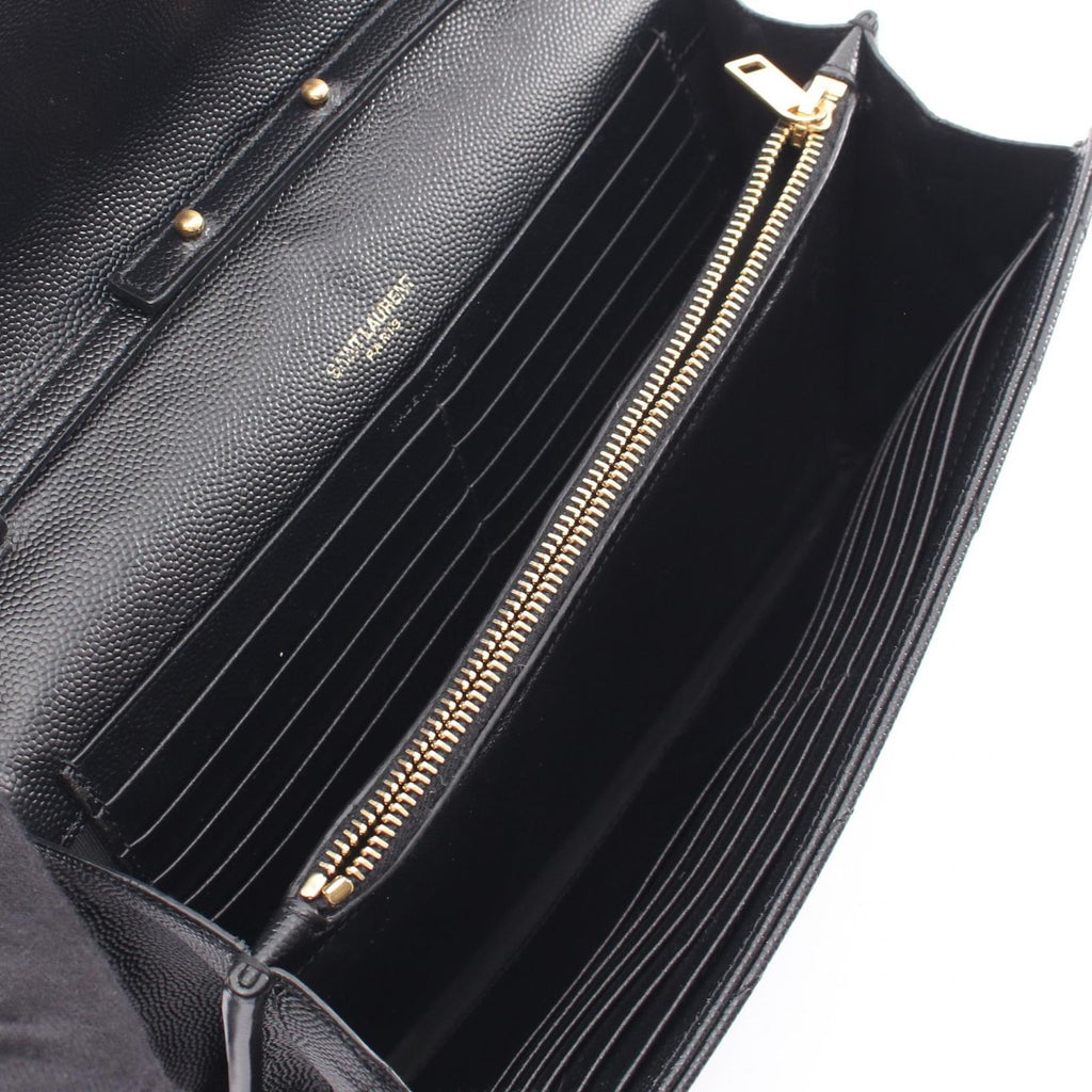 Saint Laurent Paris Shoulder Bag Cassandra Classic Black Leather Chain Wallet — view 3