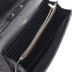 Saint Laurent Paris Shoulder Bag Cassandra Classic Black Leather Chain Wallet — view 3
