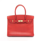 Hermes Handbag Birkin 30 Rouge Vif Leather