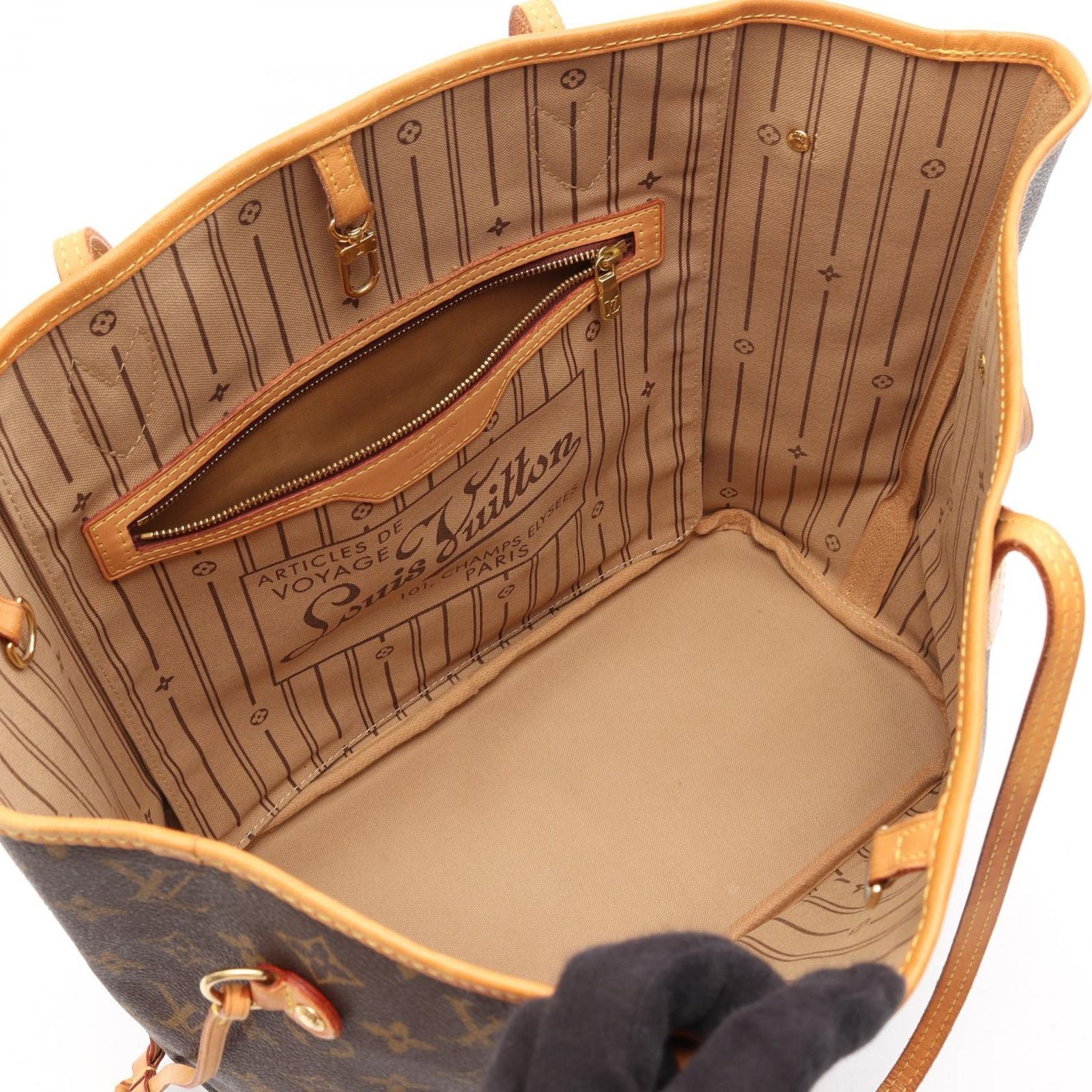 Louis Vuitton Tote Neverfull MM Monogram Canvas Leather — view 3
