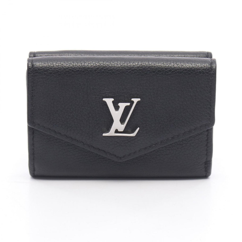 Louis Vuitton Trifold Wallet Portefeuille Lock Mini Noir Leather