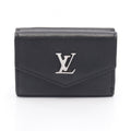 Louis Vuitton Trifold Wallet Portefeuille Lock Mini Noir Leather