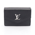 Louis Vuitton Trifold Wallet Portefeuille Lock Mini Noir Leather