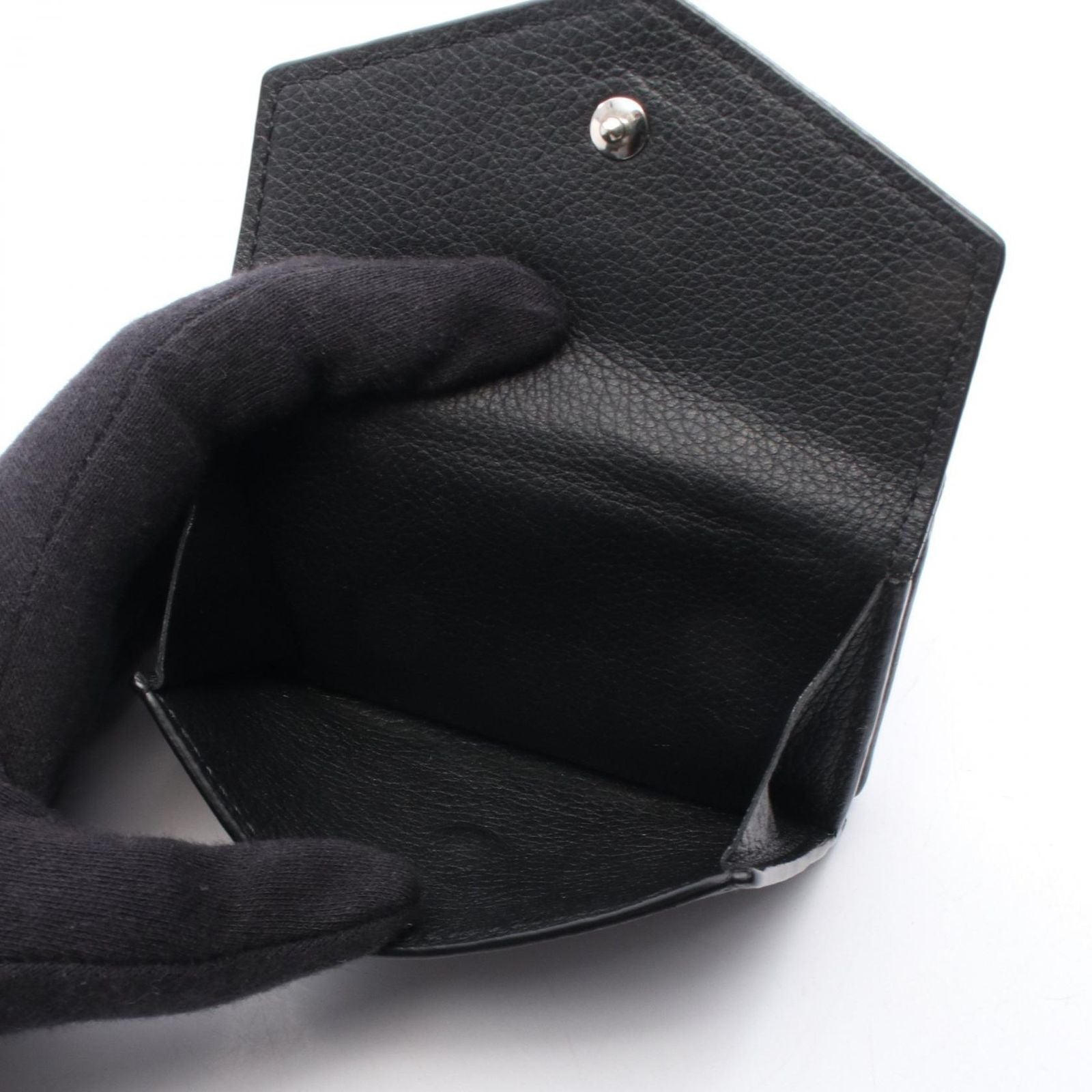 Louis Vuitton Trifold Wallet Portefeuille Lock Mini Noir Leather — view 3