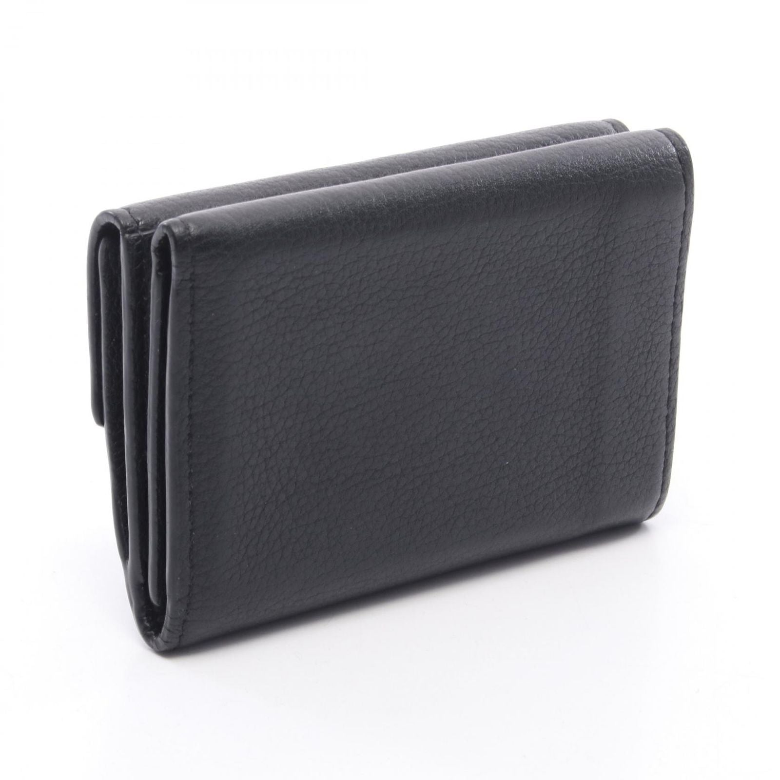 Louis Vuitton Trifold Wallet Portefeuille Lock Mini Noir Leather — view 2