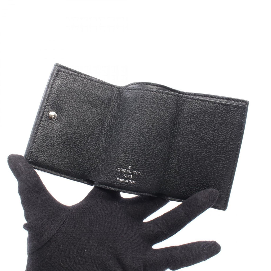 Louis Vuitton Trifold Wallet Portefeuille Lock Mini Noir Leather — view 4