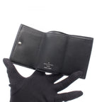 Louis Vuitton Trifold Wallet Portefeuille Lock Mini Noir Leather — view 4