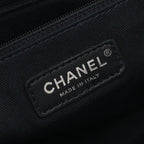 Chanel Tote Deauville White Navy Leather Chain MM — view 4