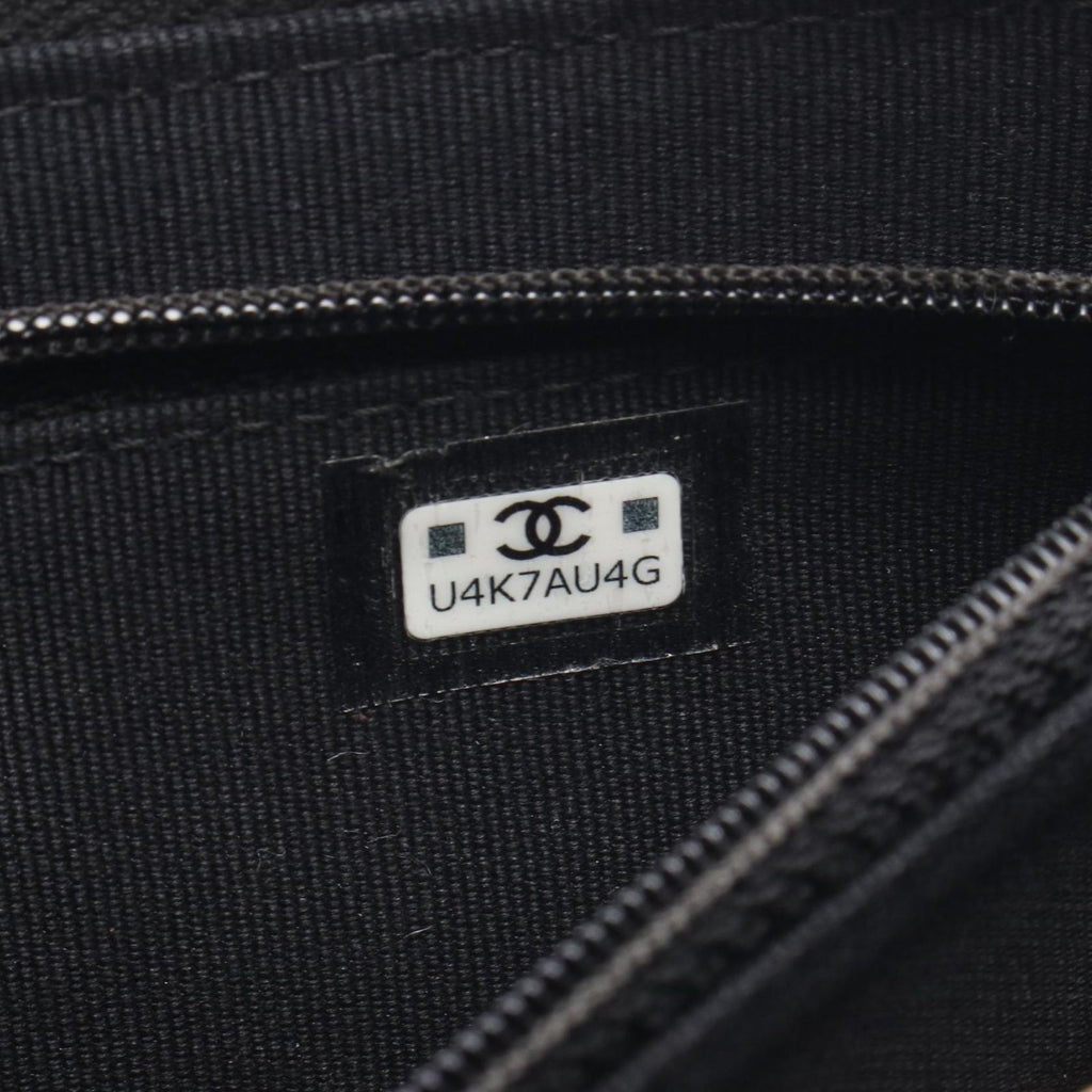 Chanel Clutch Quilted Wallet Black Caviar Leather Chain — view 5
