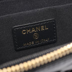 Chanel Clutch Quilted Wallet Black Caviar Leather Chain — view 4