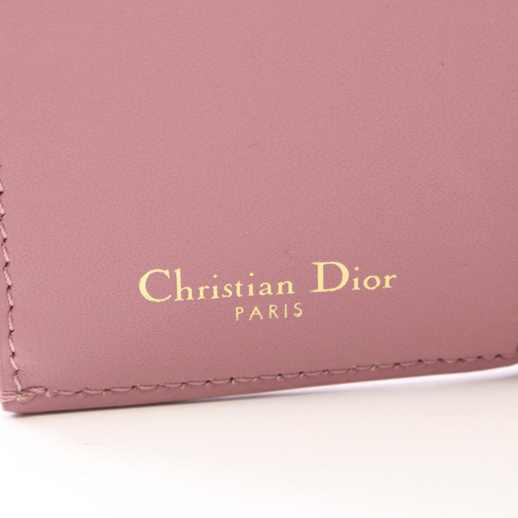 Dior Trifold Wallet Caro Smoki Pink Leather — view 4