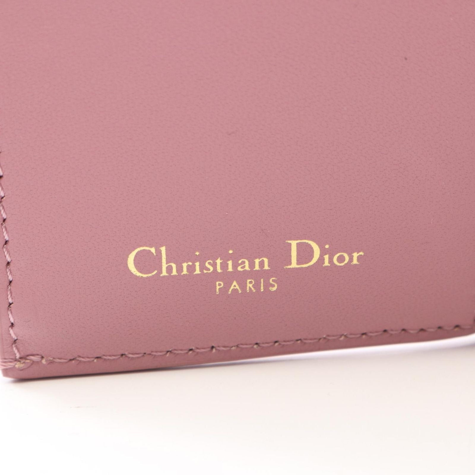Dior Trifold Wallet Caro Smoki Pink Leather — view 4