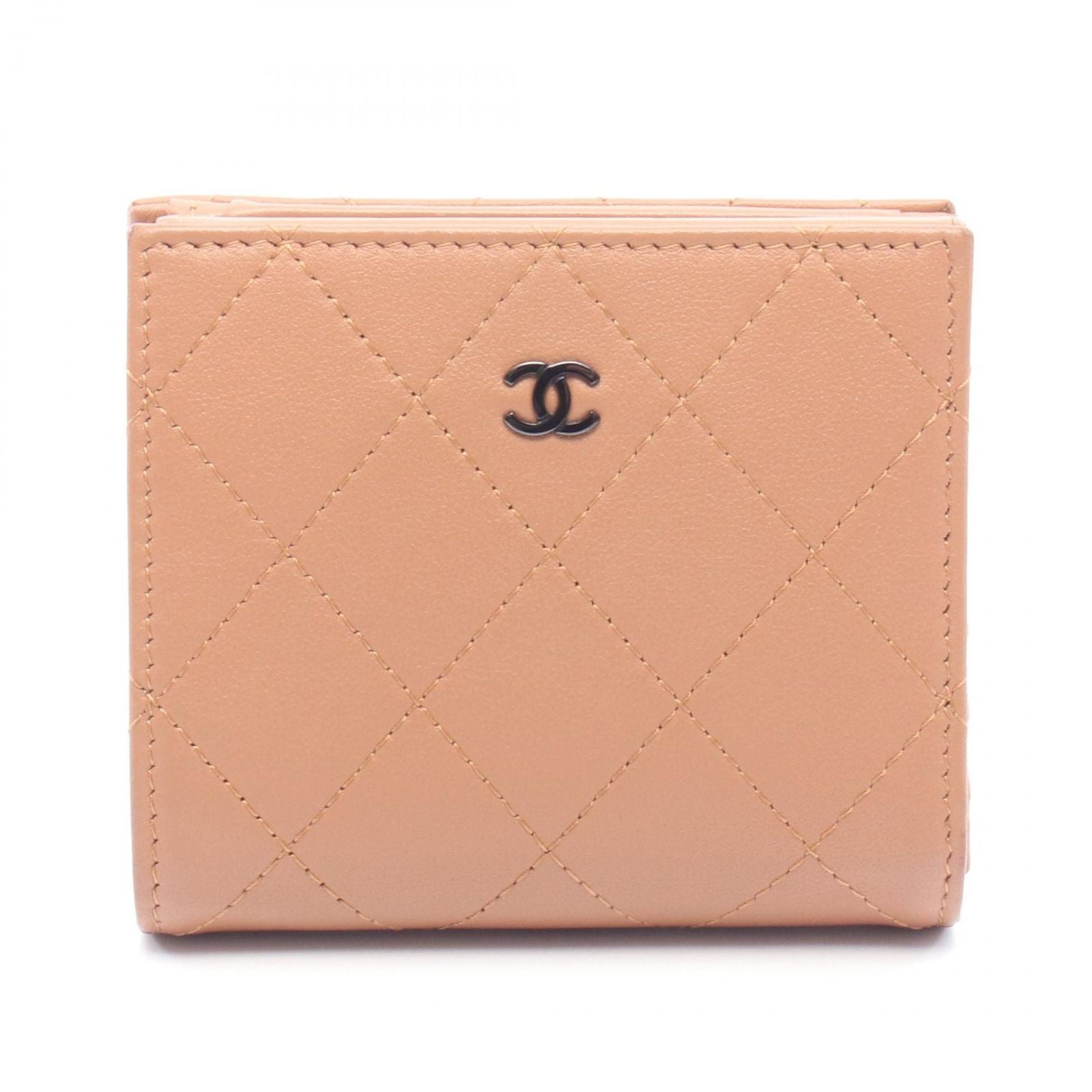 Chanel Bifold Wallet Quilted Camel Leather