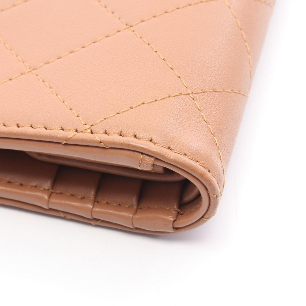 Chanel Bifold Wallet Quilted Camel Leather — view 8