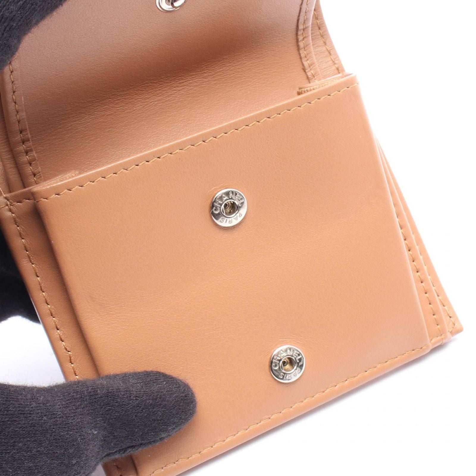 Chanel Bifold Wallet Quilted Camel Leather — view 6
