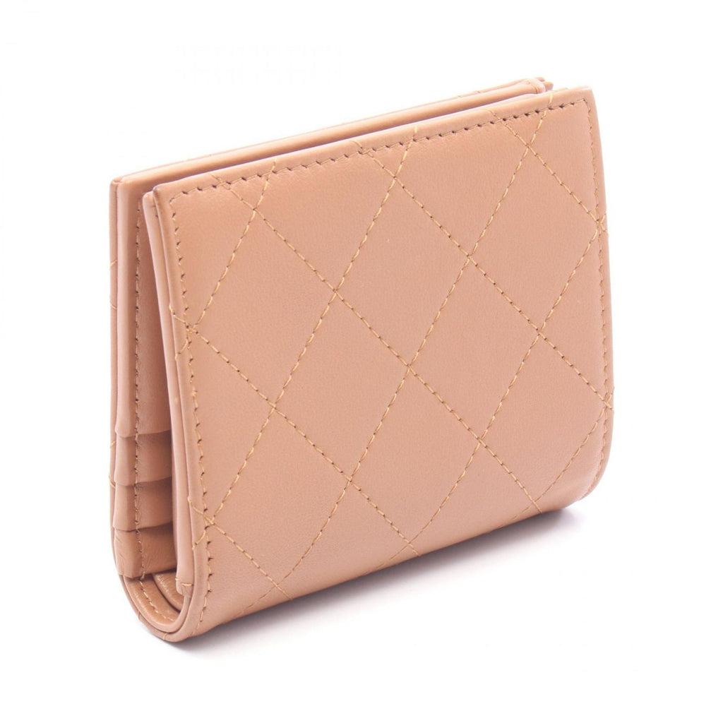 Chanel Bifold Wallet Quilted Camel Leather — view 2