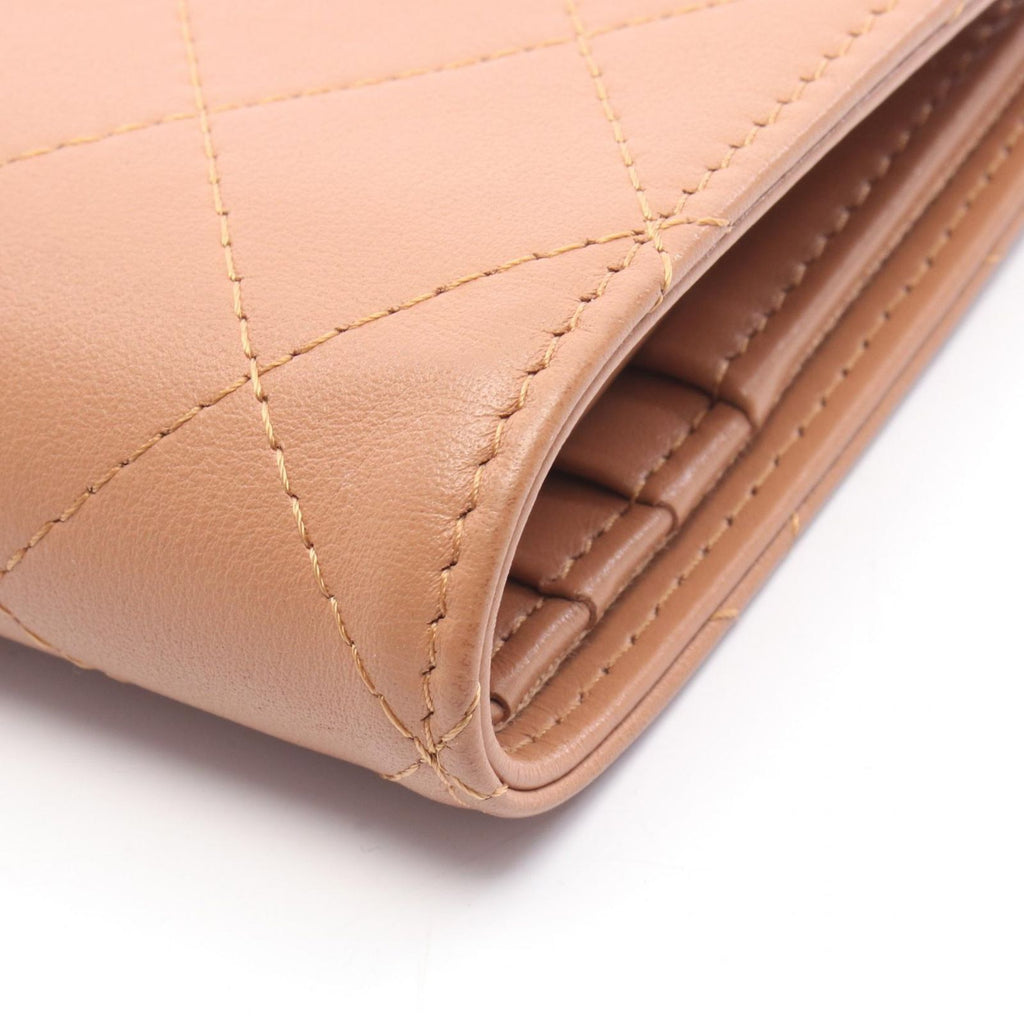 Chanel Bifold Wallet Quilted Camel Leather — view 9