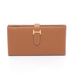 Hermes Bifold Wallet Bearn Souffle Gold Leather Calf