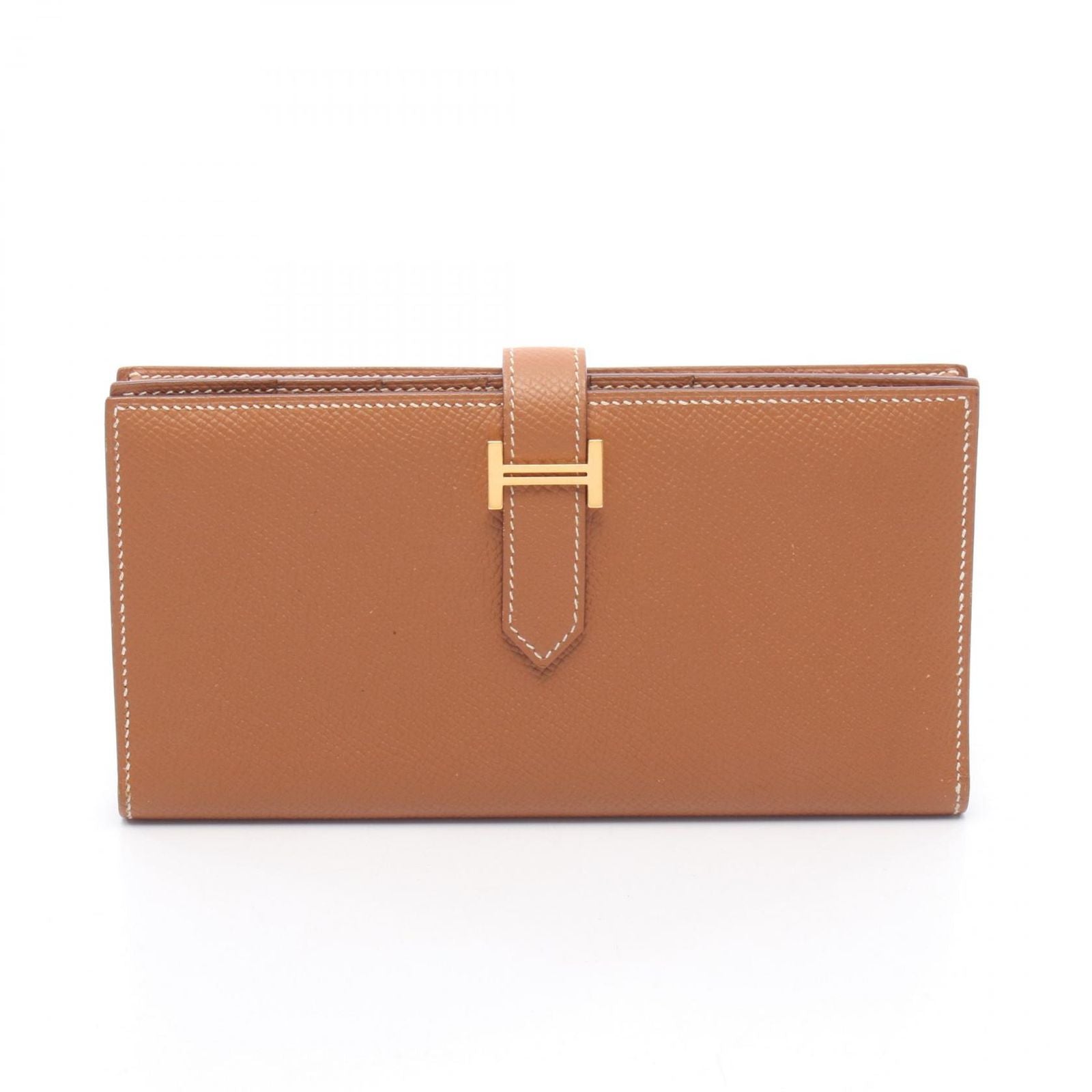 Hermes Bifold Wallet Bearn Souffle Gold Leather Calf